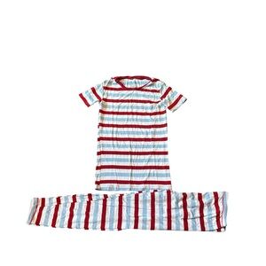 Kickee Pants Red and White Striped Kids Pajama Set